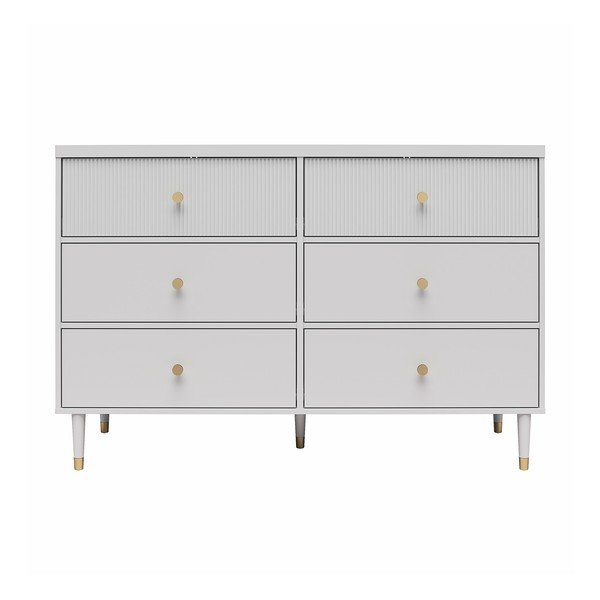 Szara niska komoda 138x93 cm Elizabeth – CosmoLiving by Cosmopolitan