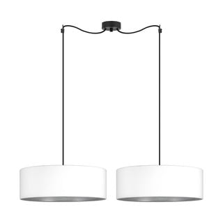 Biała podwójna lampa wisząca z detalem w srebrnym kolorze Bulb Attack Tres XL, ⌀ 45 cm