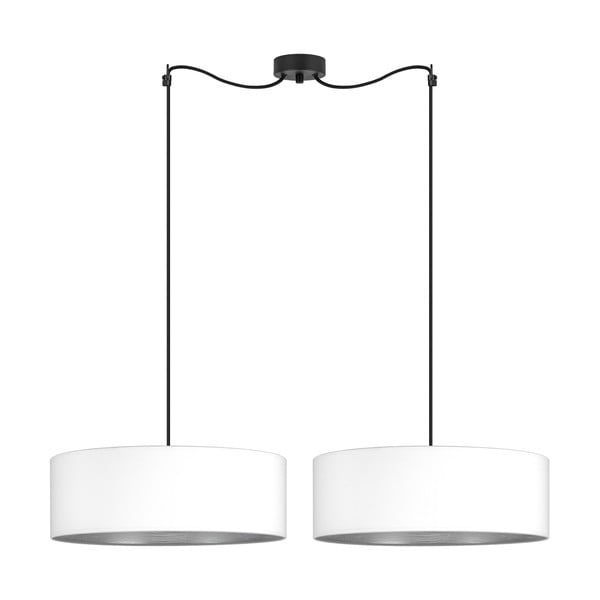 Biała podwójna lampa wisząca z detalem w srebrnym kolorze Sotto Luce Tres XL, ⌀ 45 cm