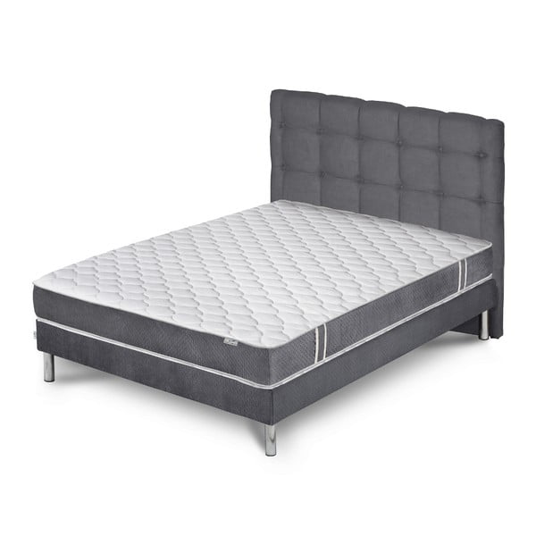 Szare łóżko z materacem Stella Cadente Syrius Saches 160x200 cm