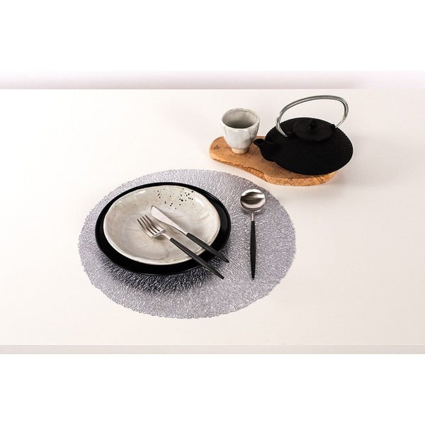 Mata stołowa w kolorze srebra Tiseco Home Studio, ⌀ 38 cm-image-2
