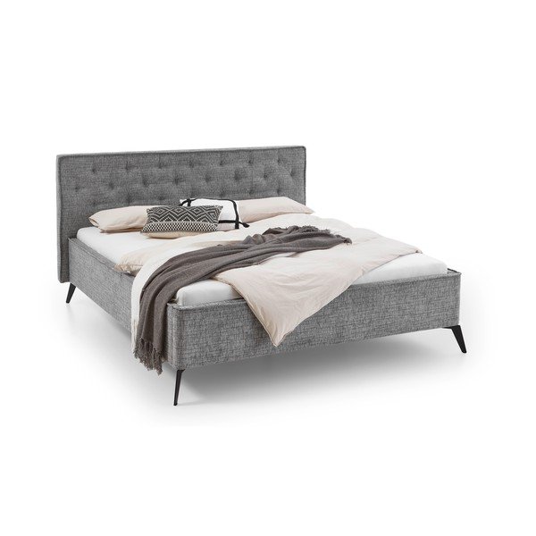 Szare tapicerowane łóżko dwuosobowe bez stelaża 140x200 cm Alicante – Meise Möbel-image-4
