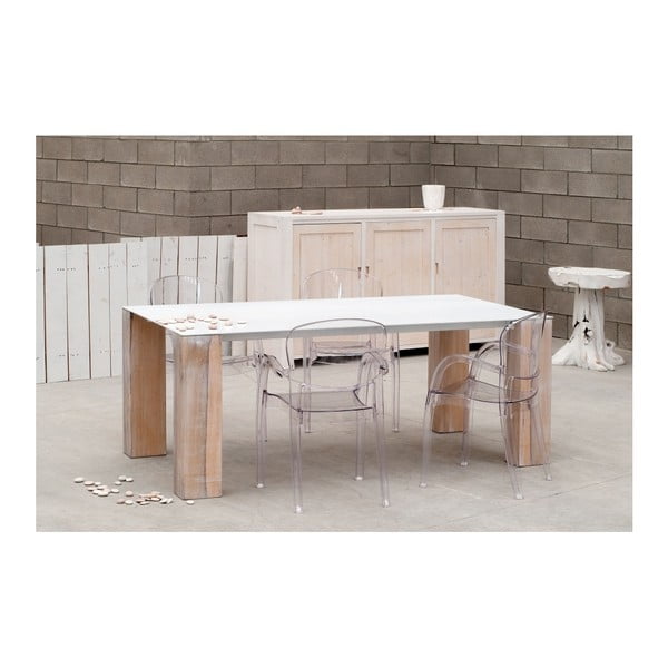 Biały stół z drewna dębowego Castagnetti Florida, 200 cm