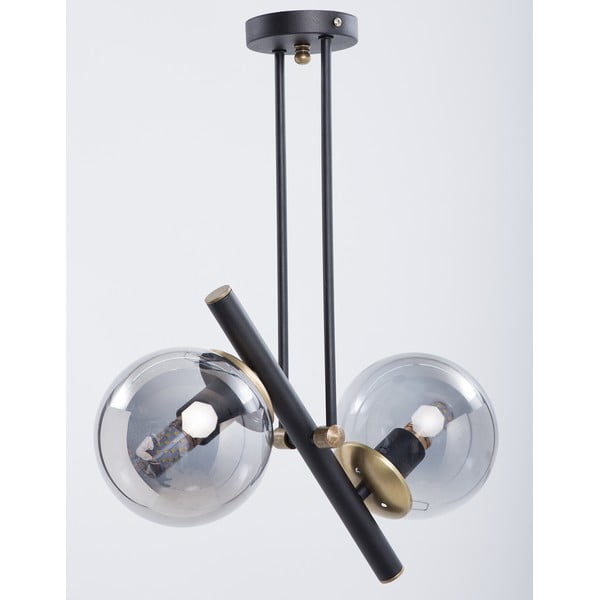 Czarna lampa sufitowa ze szklanym kloszem ø 15 cm Libra – Squid Lighting-image-2