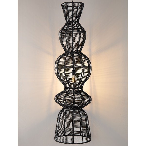 Lampa wisząca z liny w kolorze matowej czerni ø 38 cm Breena – Nova Luce-image-1