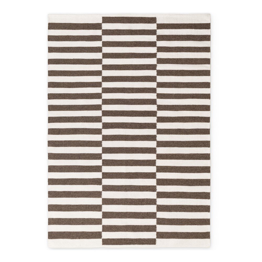 Biały/brązowy wełniany dywan dwustronny/tkany ręcznie 160x230 cm Vika – Hanse Home