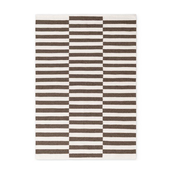 Biały/brązowy wełniany dywan dwustronny/tkany ręcznie 160x230 cm Vika – Hanse Home