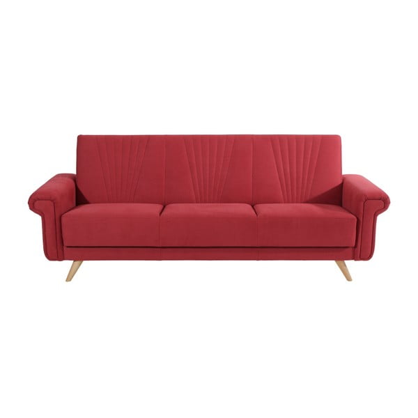 Czerwona rozkładana sofa 3-osobowa Max Winzer Jannes