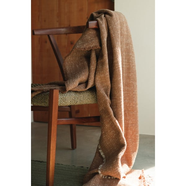 Bawełniany koc w kolorze ochry 130x180 cm Handloom – Lorena Canals-image-1