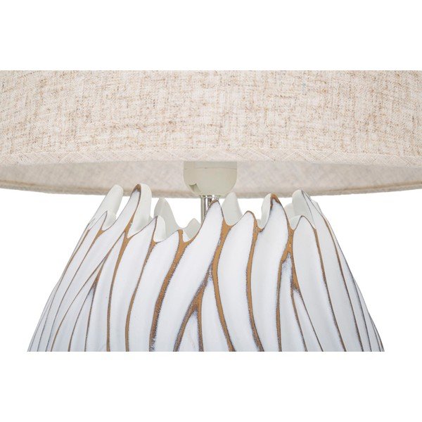 Beżowa lampa stołowa z tekstylnym kloszem (wysokość 48 cm) Honduras – Mauro Ferretti-image-1