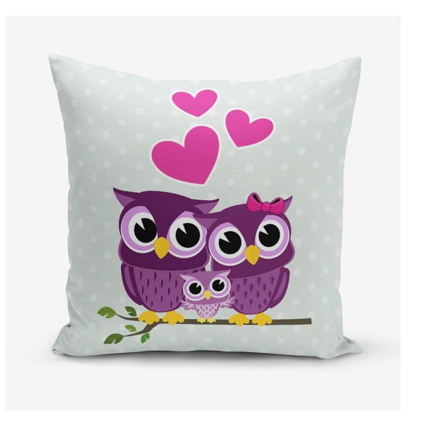 Poszewka na poduszkę z domieszką bawełny Minimalist Cushion Covers Hearts Owls, 45x45 cm