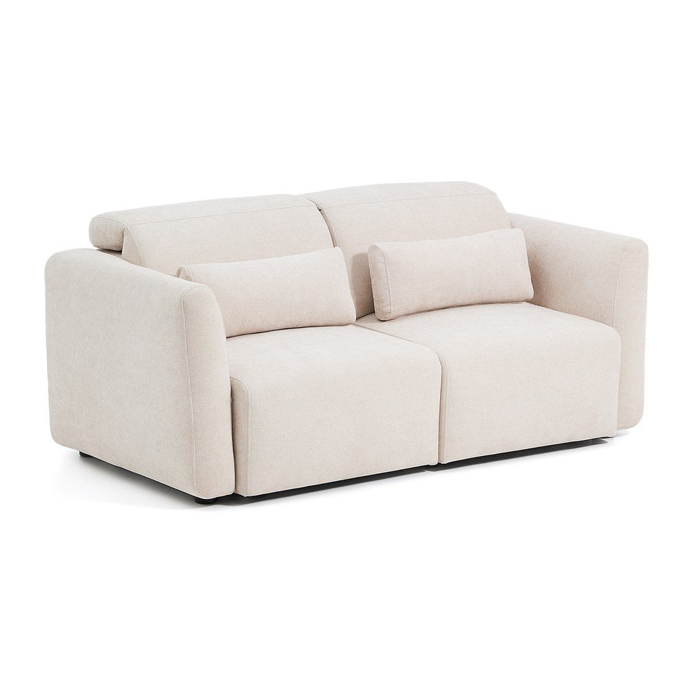 Beżowa częściowo rozkładana sofa z tkaniny szenilowej z szezlongiem 180 cm Lares – Kave Home (zdjęcie 7)
