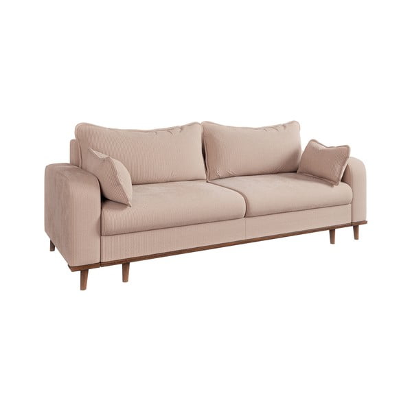 Beżowa sztruksowa sofa 220 cm Beata – Ropez-image-2