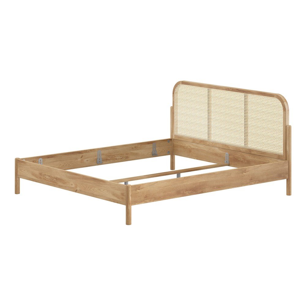 Łóżko dwuosobowe z litego drewna dębowego bez stelaża 180x200 cm w naturalnym kolorze Olive Rotan – Vipack (zdjęcie 3)