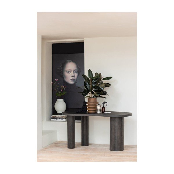 Ciemnobrązowa konsola w dekorze sosny 70x150 cm Maan – WOOOD-image-2