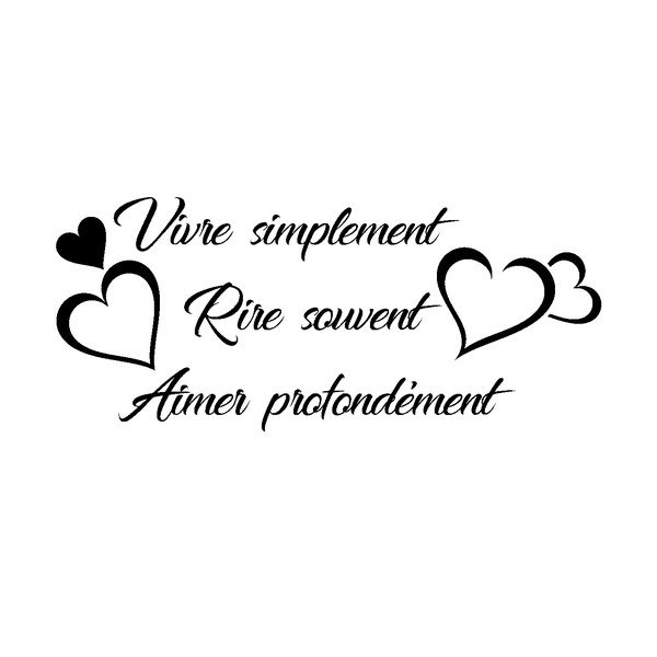 Czarna naklejka Ambiance Quote Vivre Simplement-image-1