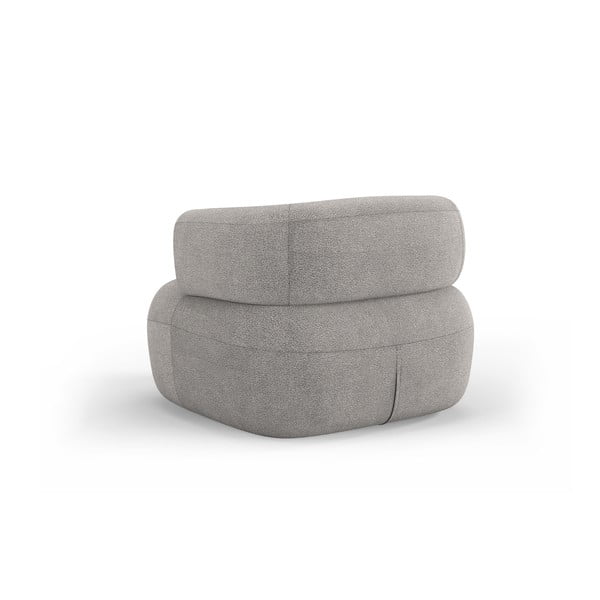 Jasnoszary fotel z materiału bouclé Jenny – Micadoni Home-image-3