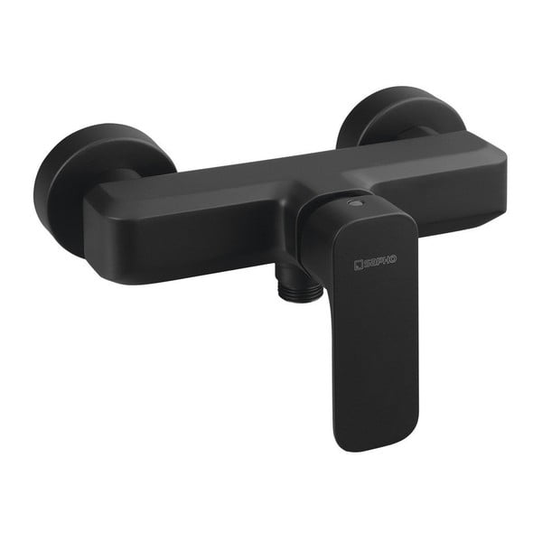 Bateria prysznicowa ścienna w kolorze matowej czerni (1 otwór) Spy – Sapho