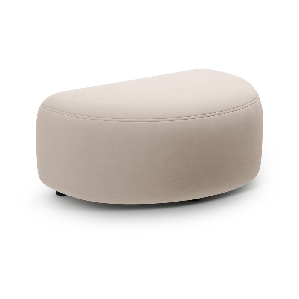 Beżowy aksamitny podnóżek Kate – Micadoni