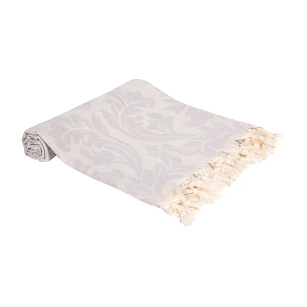 Jasnoszary ręcznik kąpielowy tkany ręcznie Ivy's Nesrin, 100x180 cm