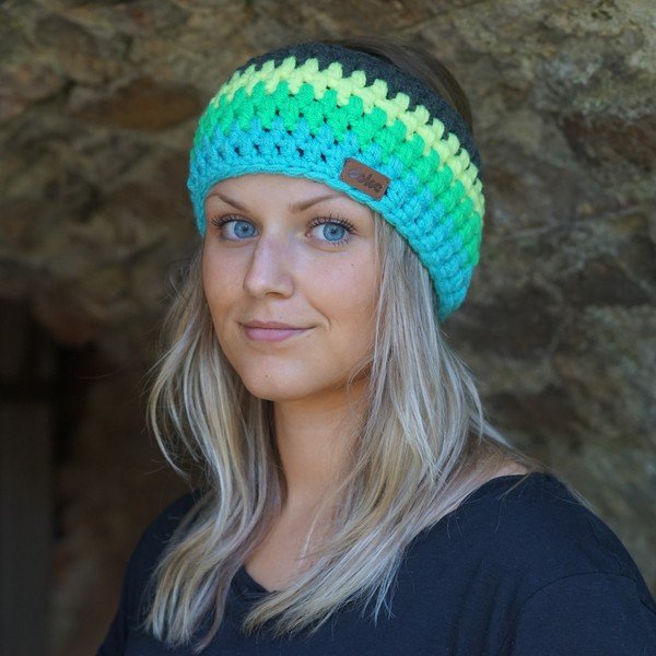 Opaska szydełkowa DOKE Stripes Blue-image-3