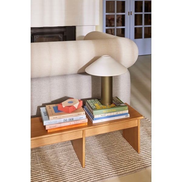 Ciemnozielona lampa stołowa ze szklanym kloszem (wysokość 40 cm) Orbit – Hübsch-image-1