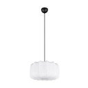 Biała metalowa lampa wisząca z tekstylnym kloszem ø 40 cm Madleine – Reality