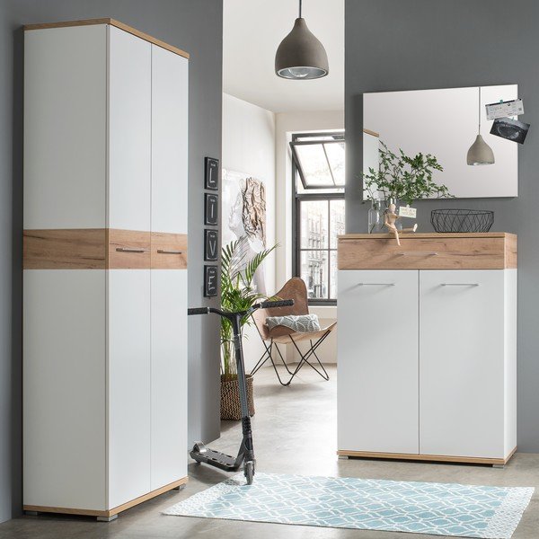 Biała szafka na buty w dekorze dębu z szufladami Topix – Germania-image-4