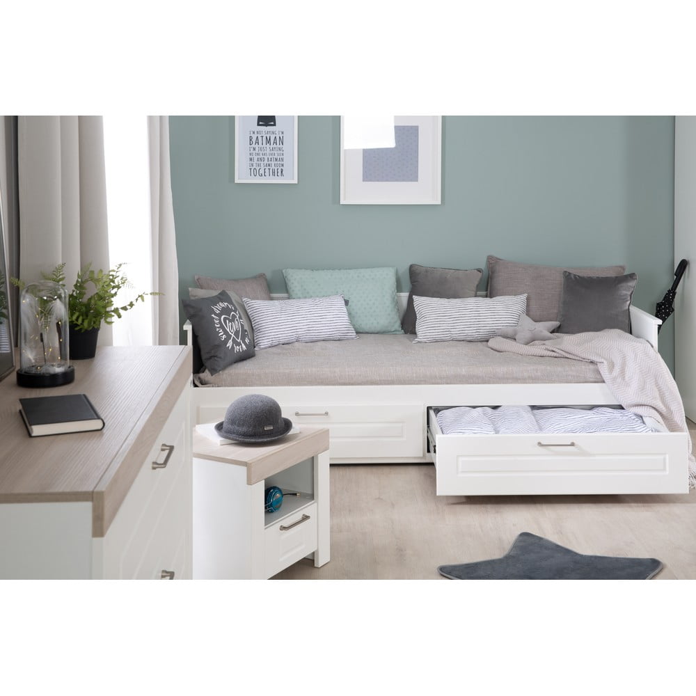 Białe łóżko ze schowkiem ze stelażem 90x200 cm Felicia – Roba (zdjęcie 6)