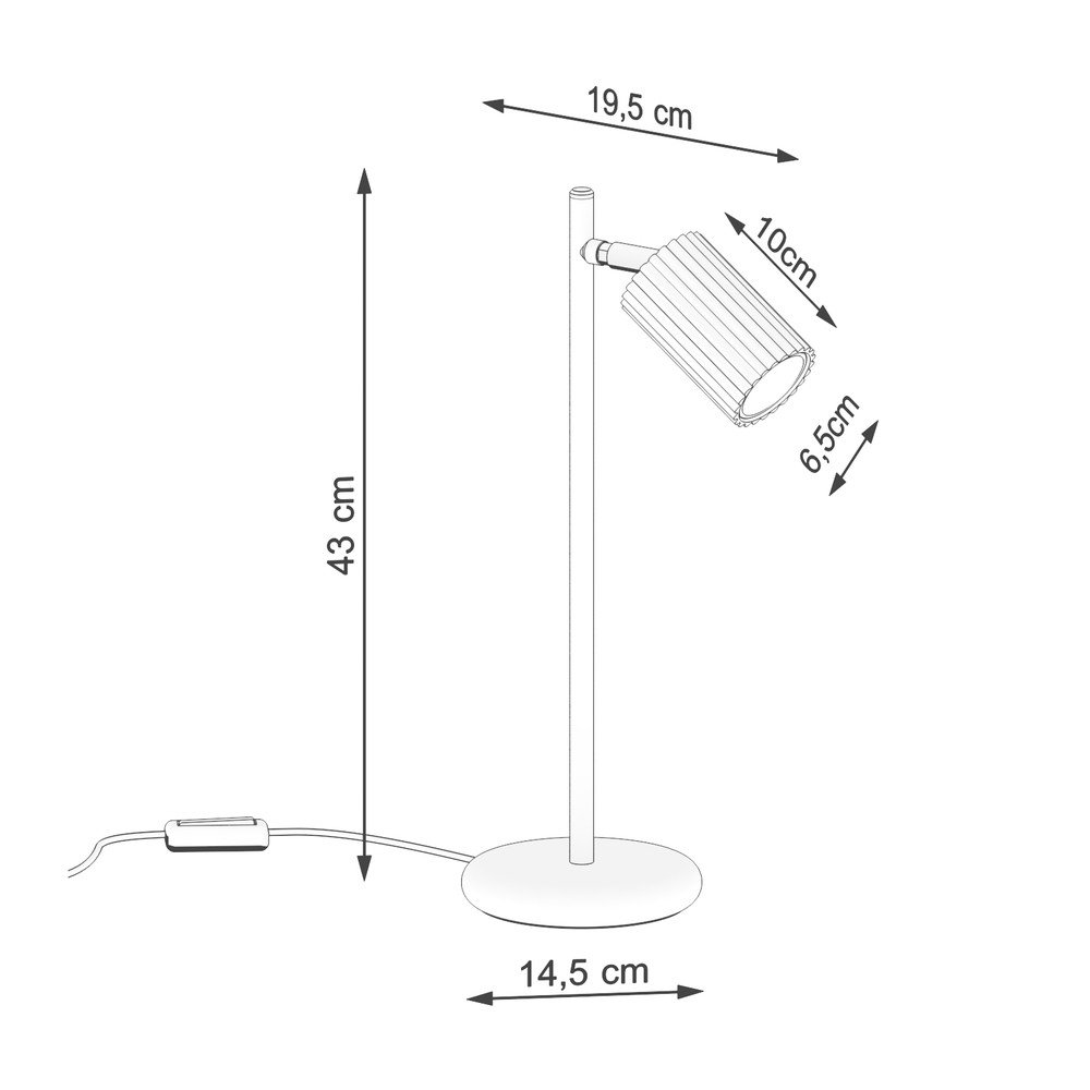 Szarobrązowa metalowa lampa stołowa (wysokość 43 cm) Gleam – Sollux (zdjęcie 8)