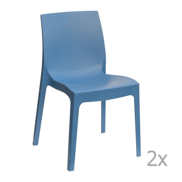Zestaw 2 niebieskich krzeseł Castagnetti Rome