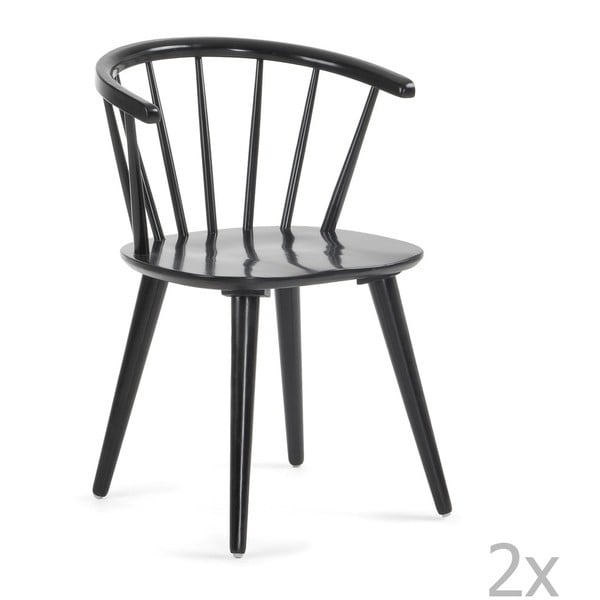 Zestaw 2 czarnych krzeseł do jadalni La Forma Krise