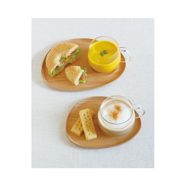 Kubek z drewnianym spodkiem Fika Wood Yellow-image-2