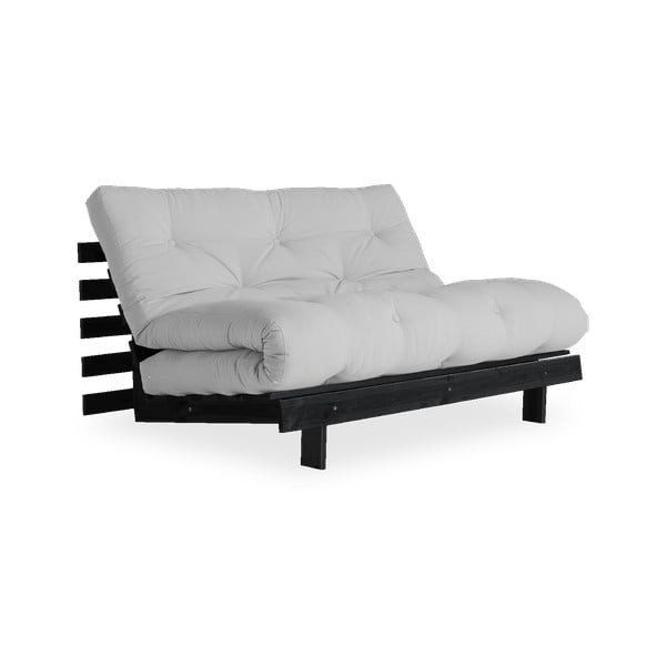 Sofa rozkładana z jasnoszarym pokryciem Karup Design Roots Black/Light Grey