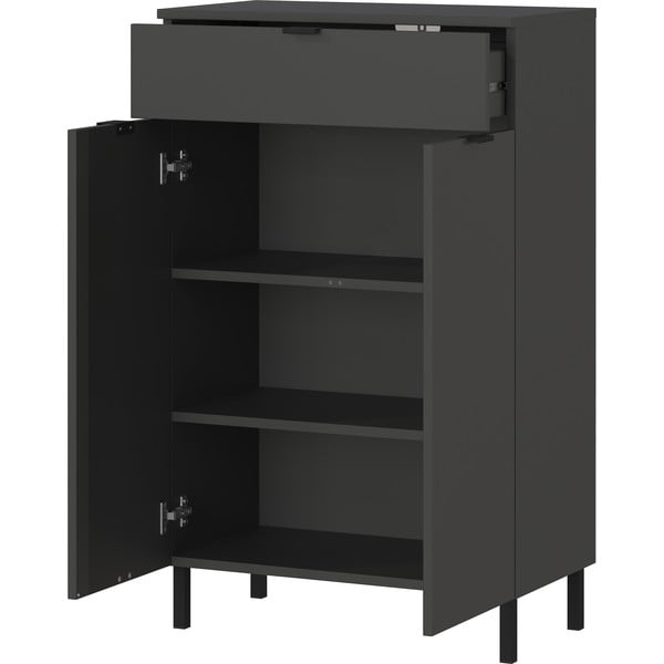 Antracytowa wysoka szafka łazienkowa 60x97 cm Arcena – Germania-image-3