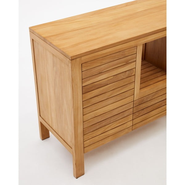 Niska szafka pod umywalkę z litego drewna tekowego 120x80 cm Neria – Kave Home-image-4