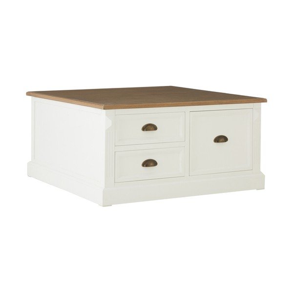 Biały stolik w dekorze jodły 90x90 cm Hardwick – Premier Housewares
