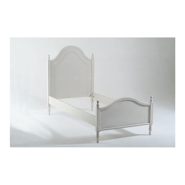 Kremowe łóżko jednoosobowe z drewna Castagnetti Nadine, 90 x 200 cm