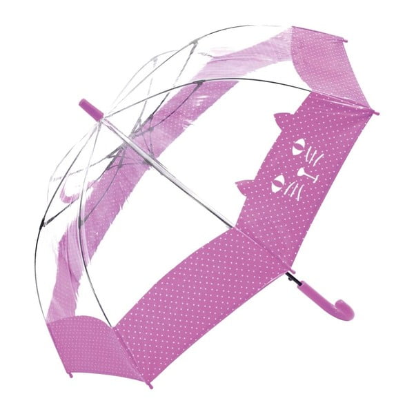 Dziecięcy przezroczysty parasol z różowymi detalami Birdcage Chat, ⌀ 74 cm
