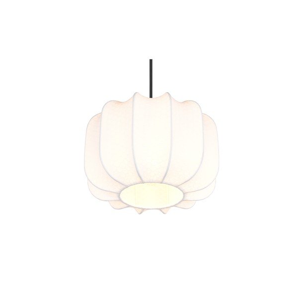 Biała metalowa lampa wisząca z tekstylnym kloszem ø 25 cm Madleine – Reality-image-4