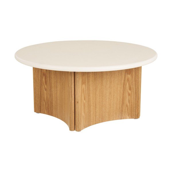 Biały/w naturalnym kolorze okrągły stolik z betonowym blatem ø 80 cm Motril – House Nordic-image-4
