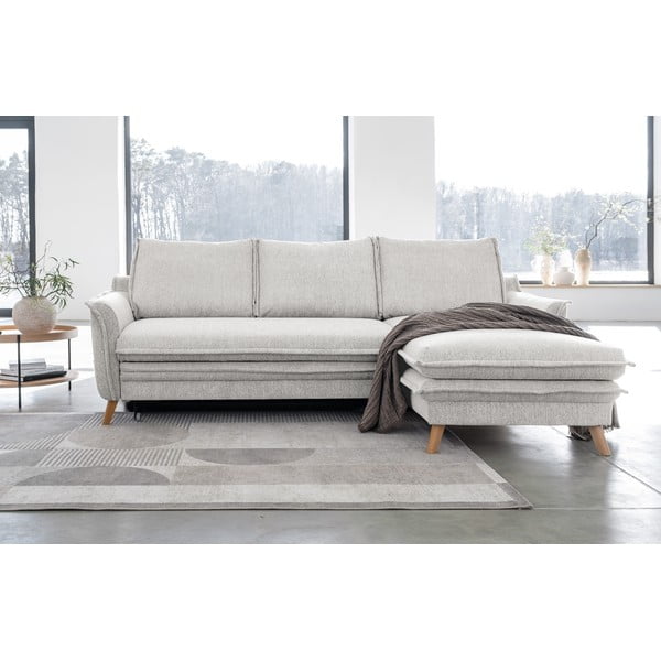 Beżowy rozkładany narożnik (prawostronny) Charming Charlie – Miuform-image-1