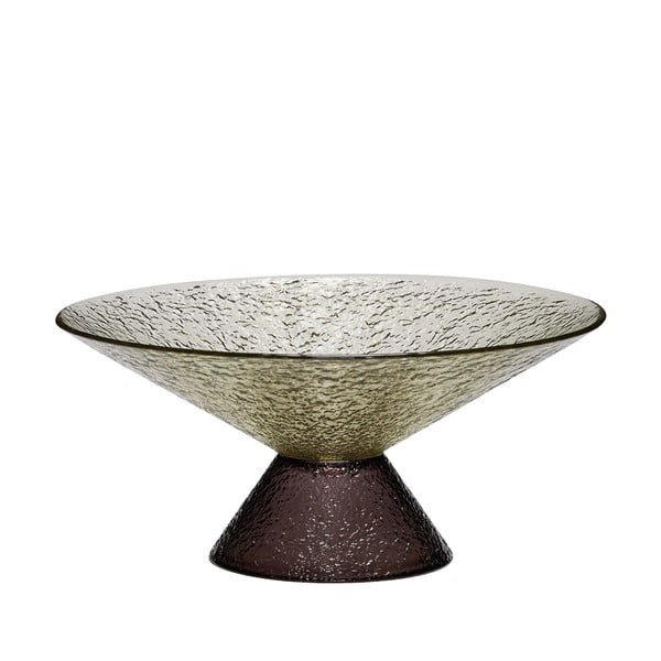 Zielono-brązowa szklana misa na owoce ø 25 cm Bonbon – Hübsch