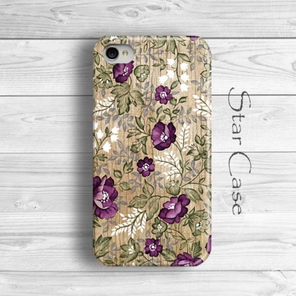 Etui na iPhone 6 Wood Floral Purple