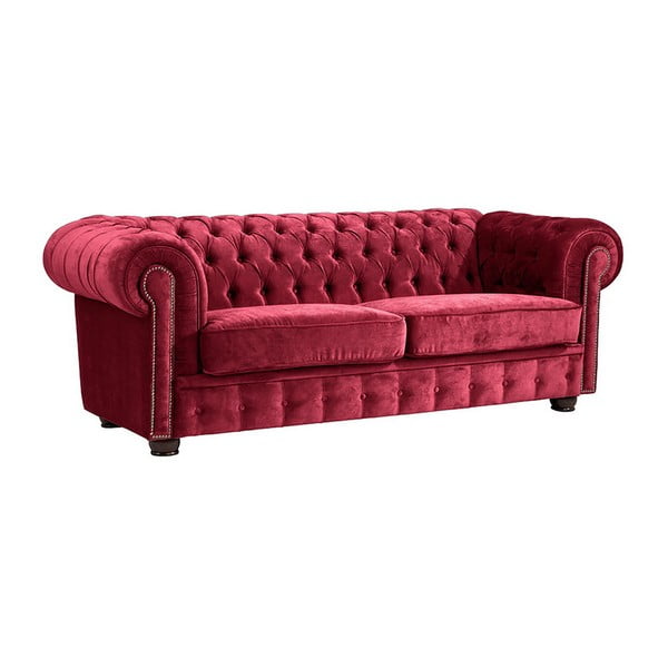 Czerwona sofa Max Winzer Norwin Velvet, 174 cm