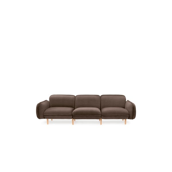 Ciemnobrązowa sofa z materiału bouclé 264 cm Bean – EMKO