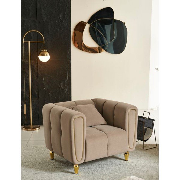 Szarobrązowy aksamitny fotel Alma – Mauro Ferretti-image-1