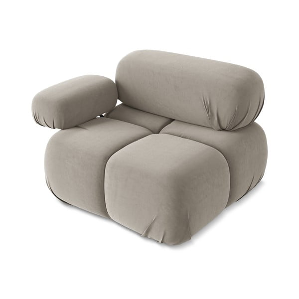 Beżowy aksamitny moduł sofy (lewostronny) Lokua – Makamii-image-3