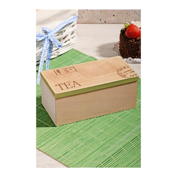 Bambusowe pudełko na herbatę z 2 przegródkami Herbal
