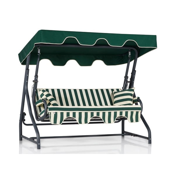 Zielona metalowa huśtawka ogrodowa Ruta 3 – Floriane Garden-image-1